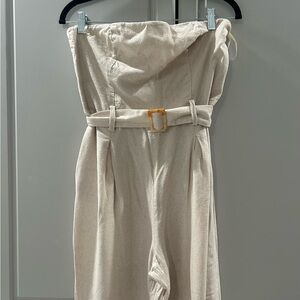 Stylish Cream Jumpsuit with Belt